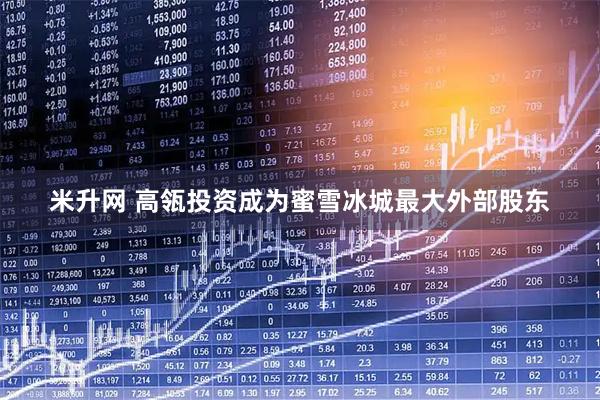米升网 高瓴投资成为蜜雪冰城最大外部股东
