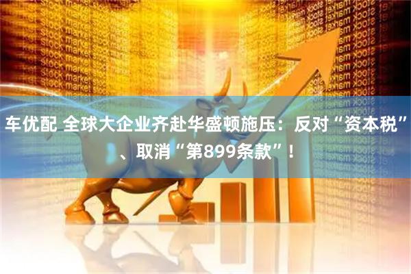 车优配 全球大企业齐赴华盛顿施压：反对“资本税”、取消“第899条款”！